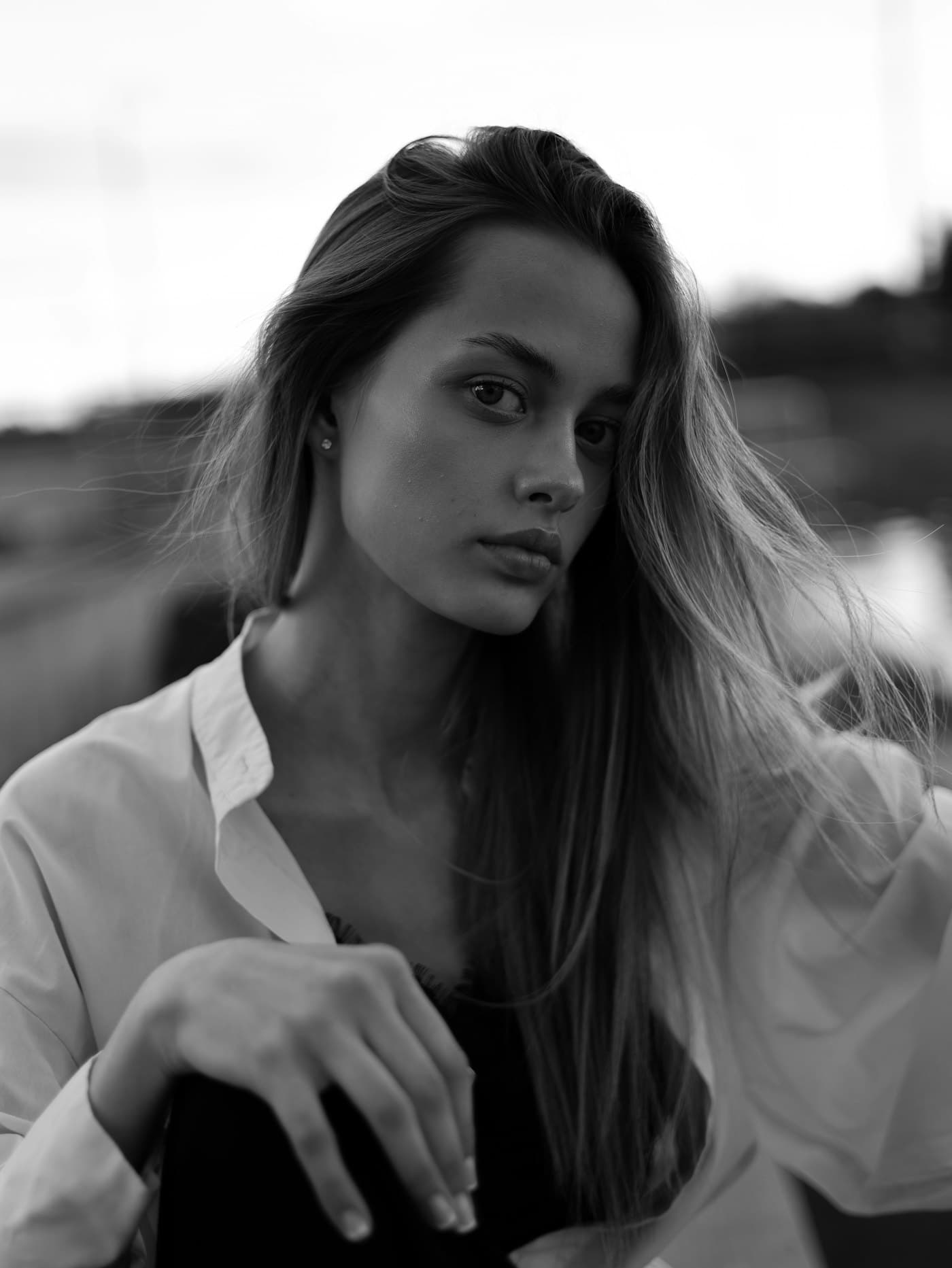 Portrait of a woman looking directly at camera