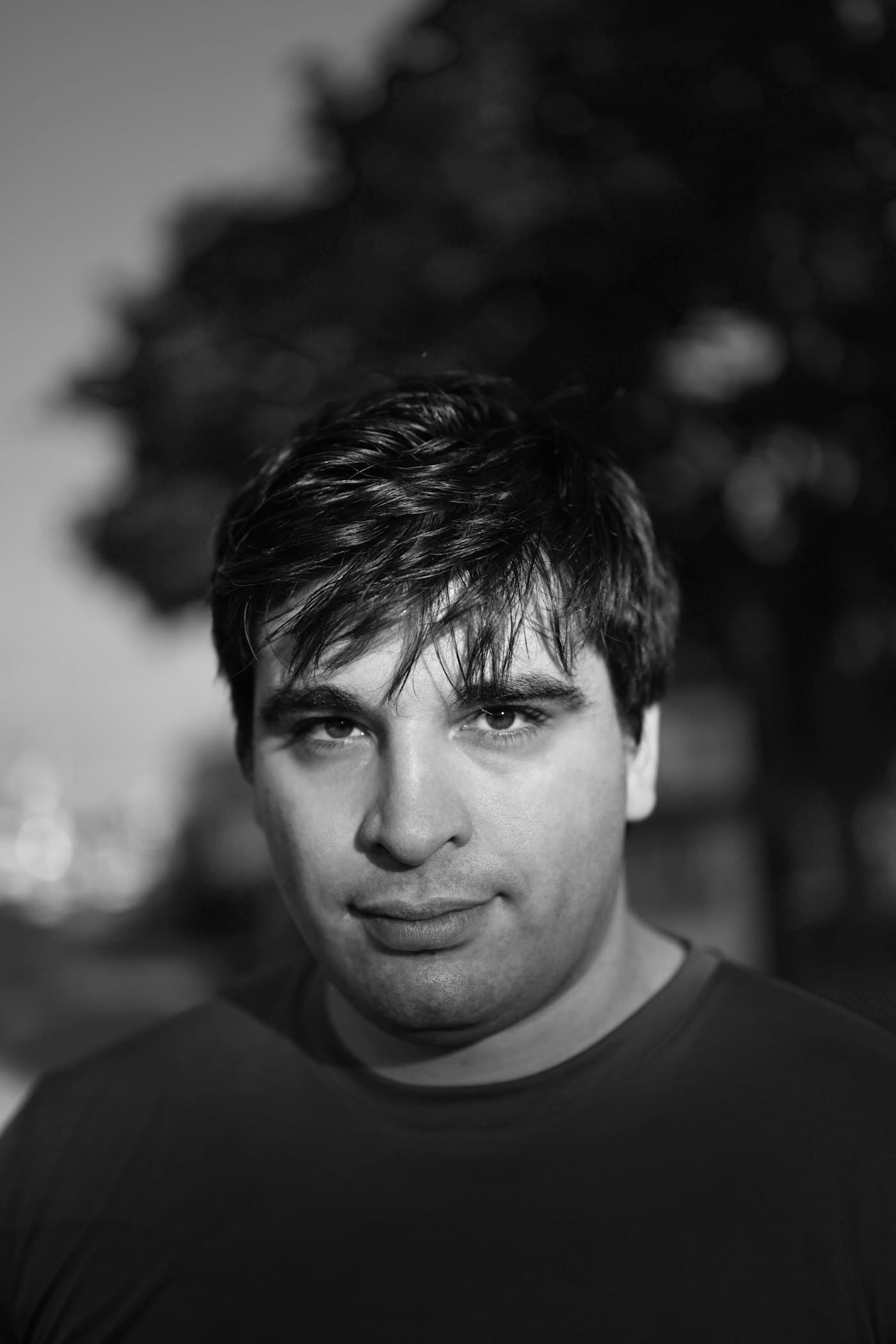 Black and white portrait, documentary style