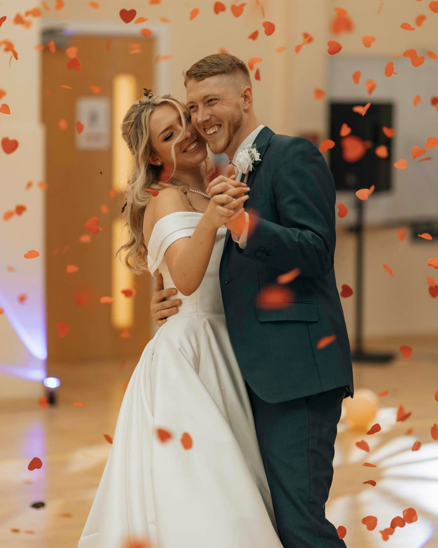 Bride and groom posing for a portrait